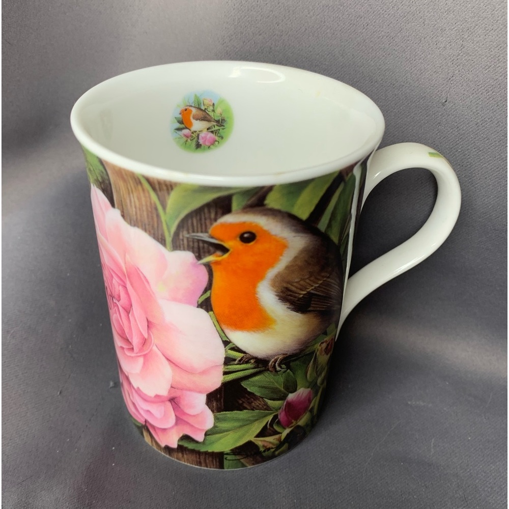 Song of Summer Robins by Simon Mendez Danbury Mint Cup Bone China Tea Mug